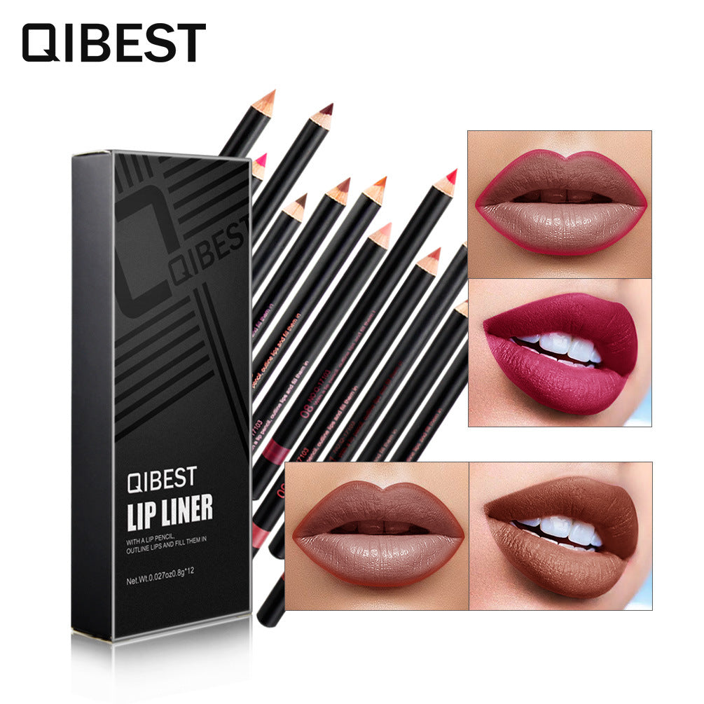 MATITA PER LABBRA QIBEST FASHION BLACK ROD 12 COLORI