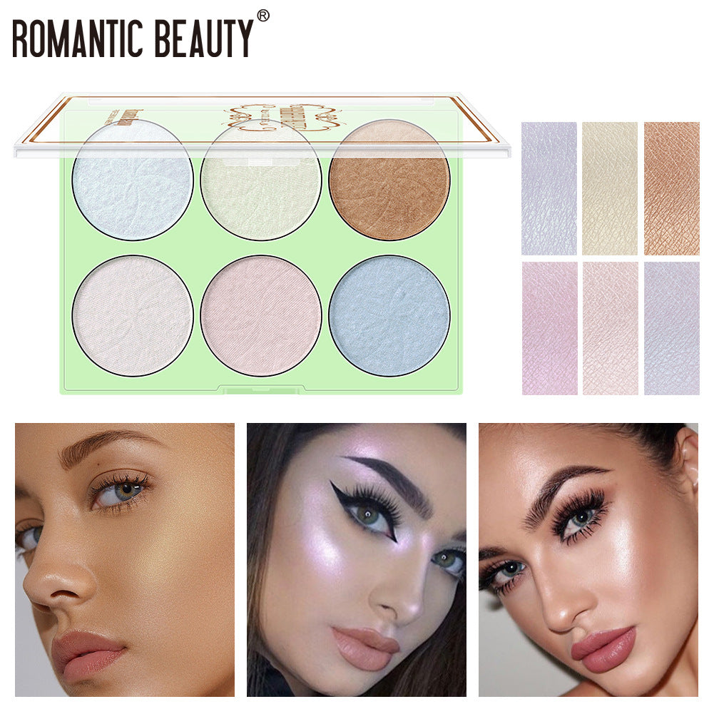 PALETTE DI RIPARAZIONE ILLUMINANTE PERLATA DI 6 COLORI ROMANTIC BEAUTY