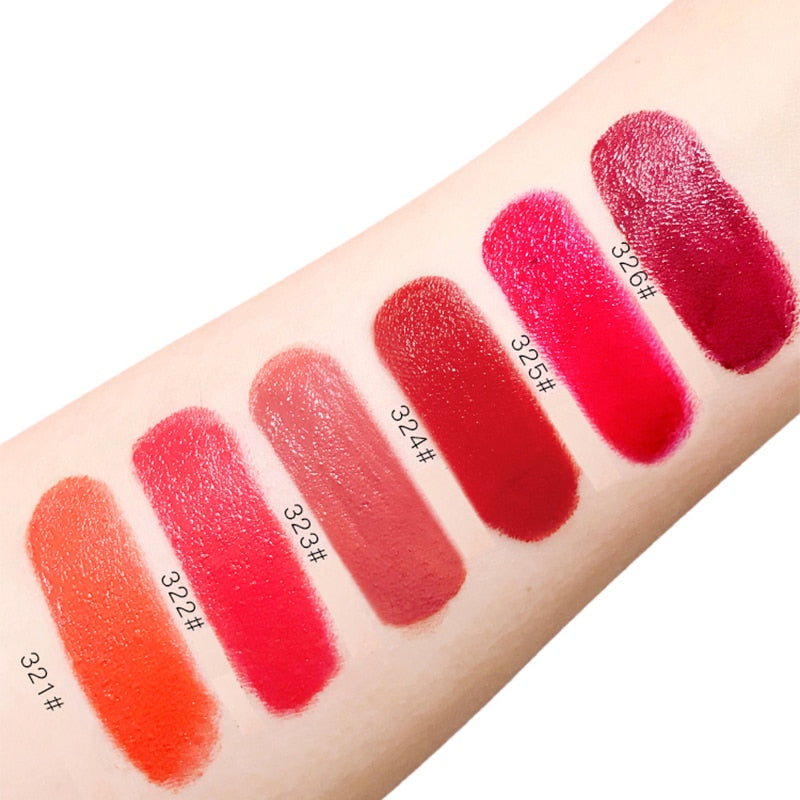 ROSSETTO LUNGA DURATA ELEGANTE ROSSO 6 COLORI OPACO