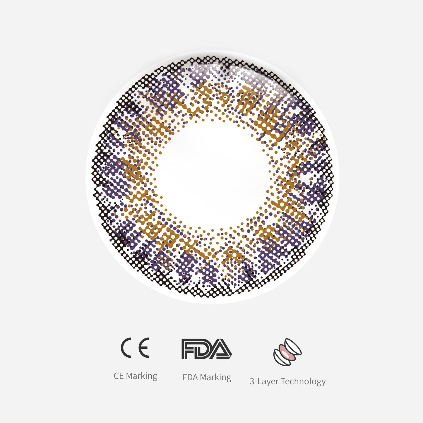 LENTI A CONTATTO CERTIFICATE COLORE MIELE E VIOLA