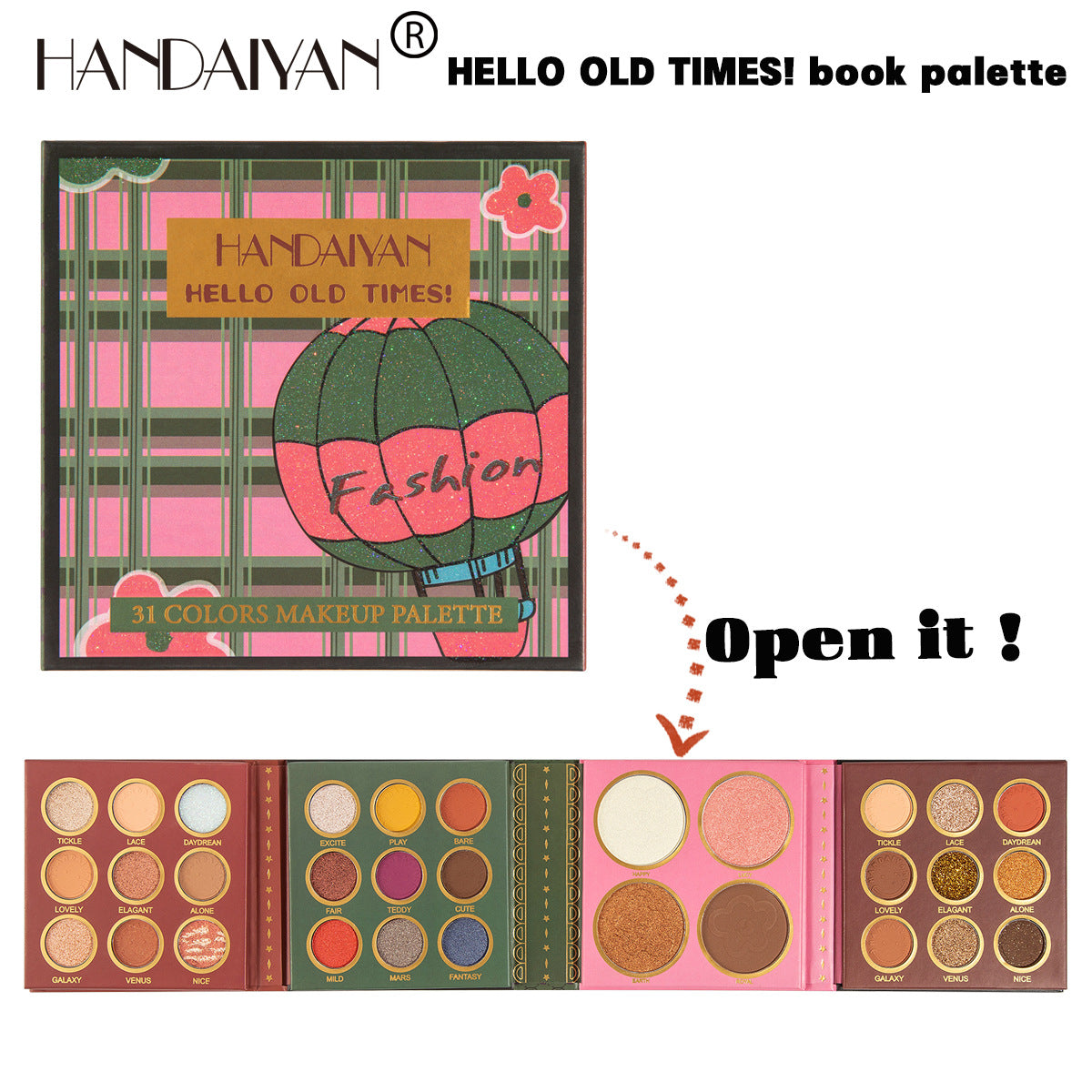 PALETTE DI OMBRETTI HANDAIYAN 31 COLORI + BLUSH