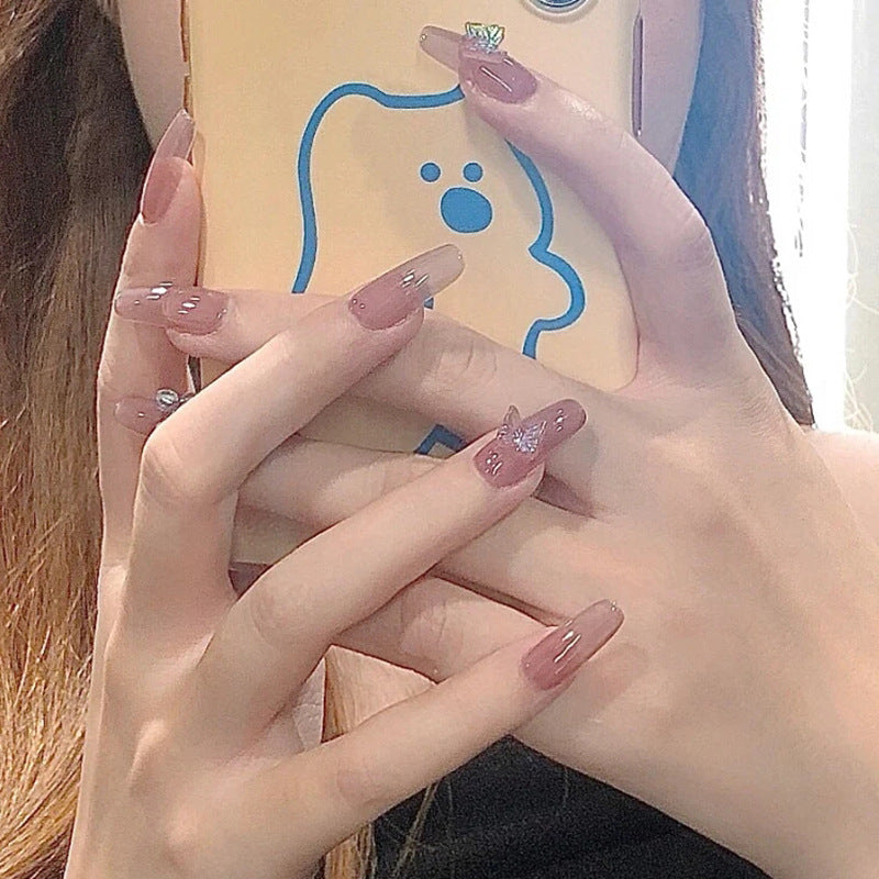 PRESS ON MANICURE AURORA BUTTERFLY CON COLLA