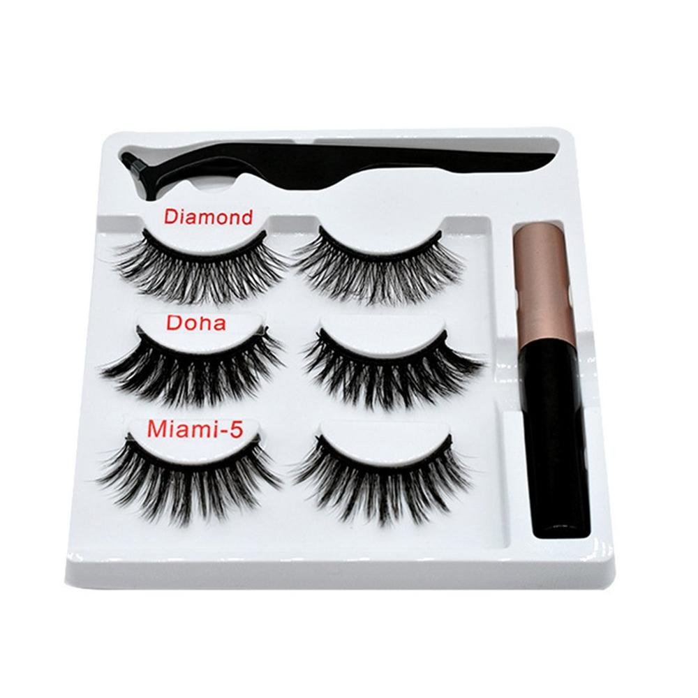 SET CIGLIA FINTE MAGNETICHE CON EYELINER E PINZETTE