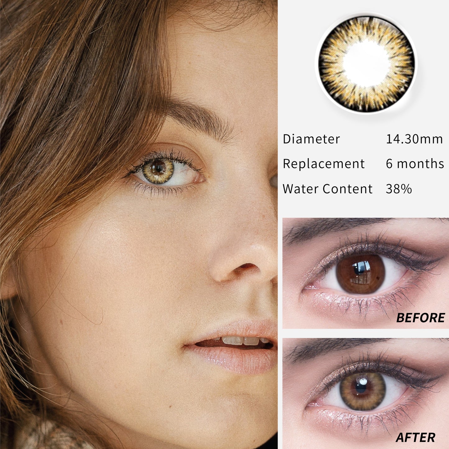 LENTI A CONTATTO CERTIFICATE COLORE GOLD BROWN