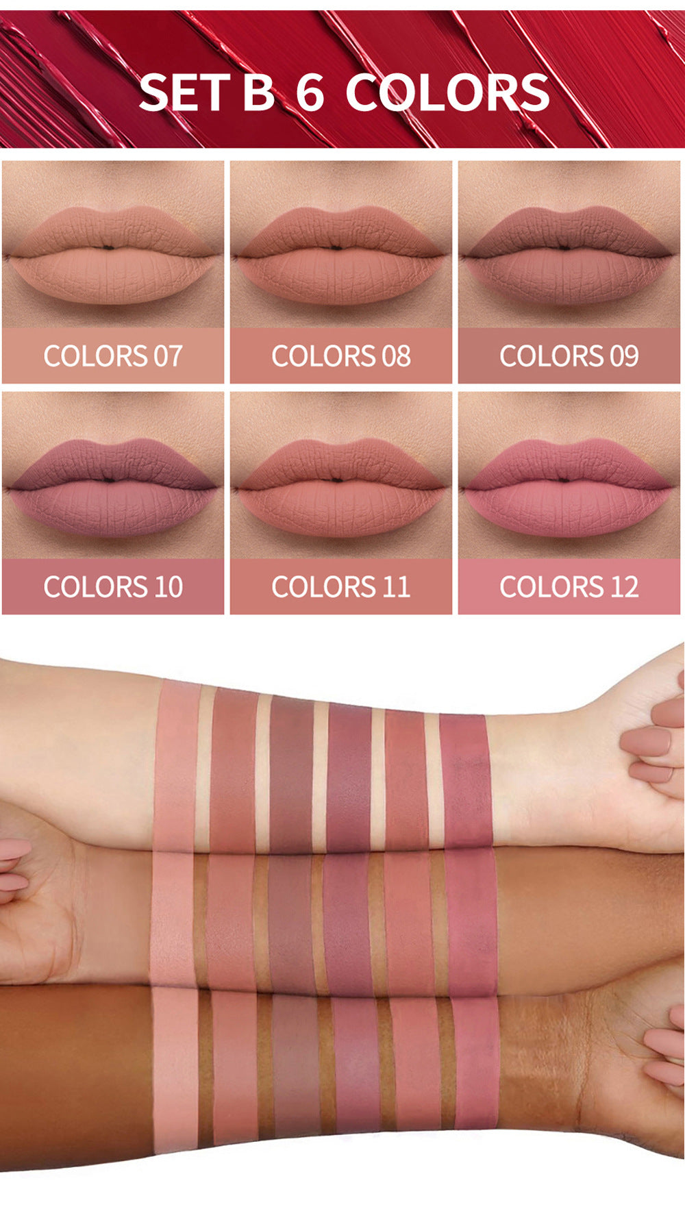 LIQUID LIPSTICK HANDAIYAN 6 MATTE ROSE LIP GLOSS