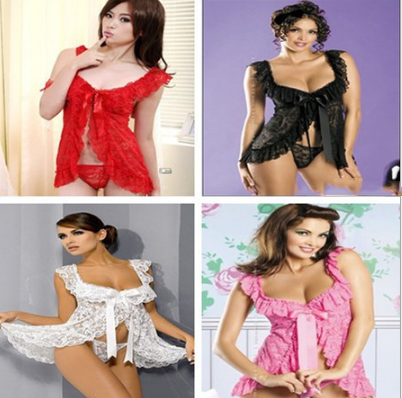 ABITO DA NOTTE SEXY IN LINGERIE DI PIZZO + MUTANDINE SEXY