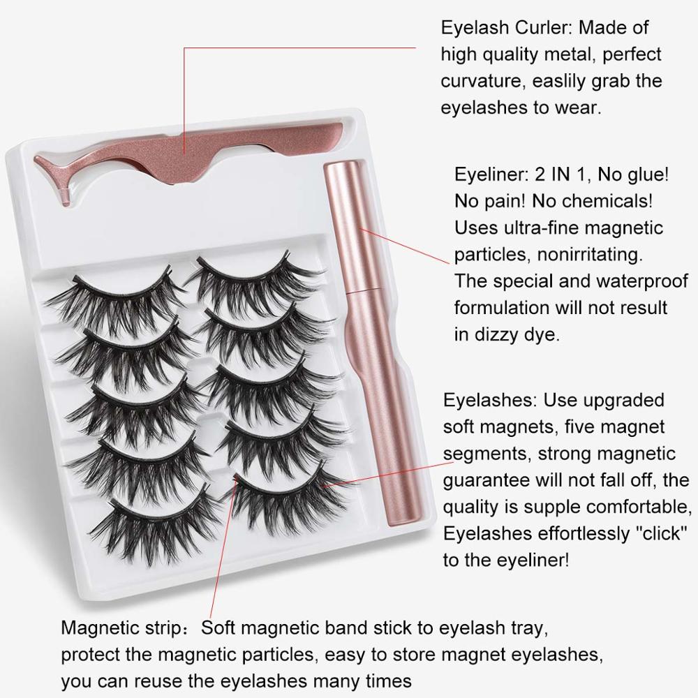 SET CIGLIA MAGNETICHE CON EYELINER E PINZETTA