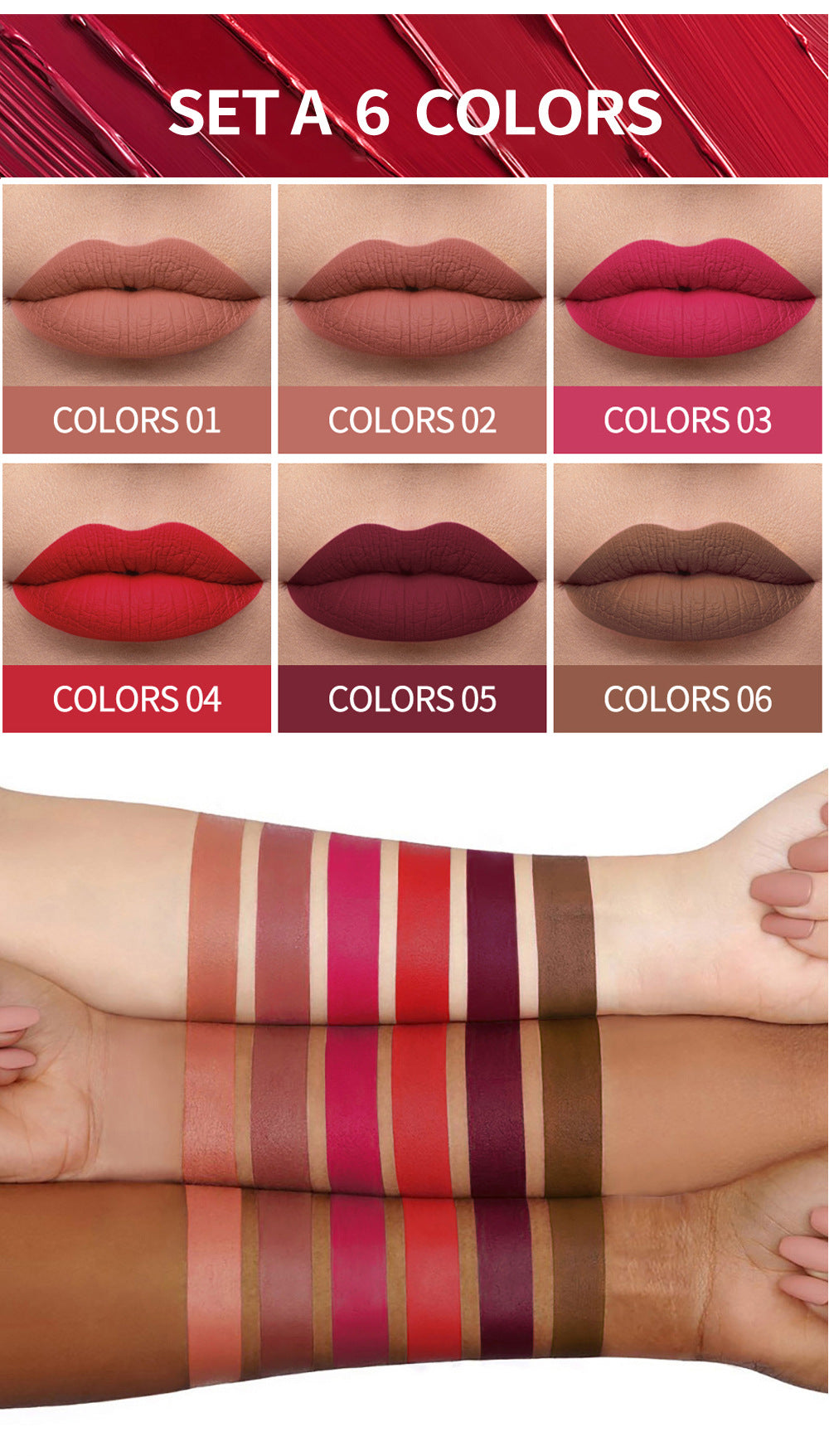 LIQUID LIPSTICK HANDAIYAN 6 MATTE ROSE LIP GLOSS