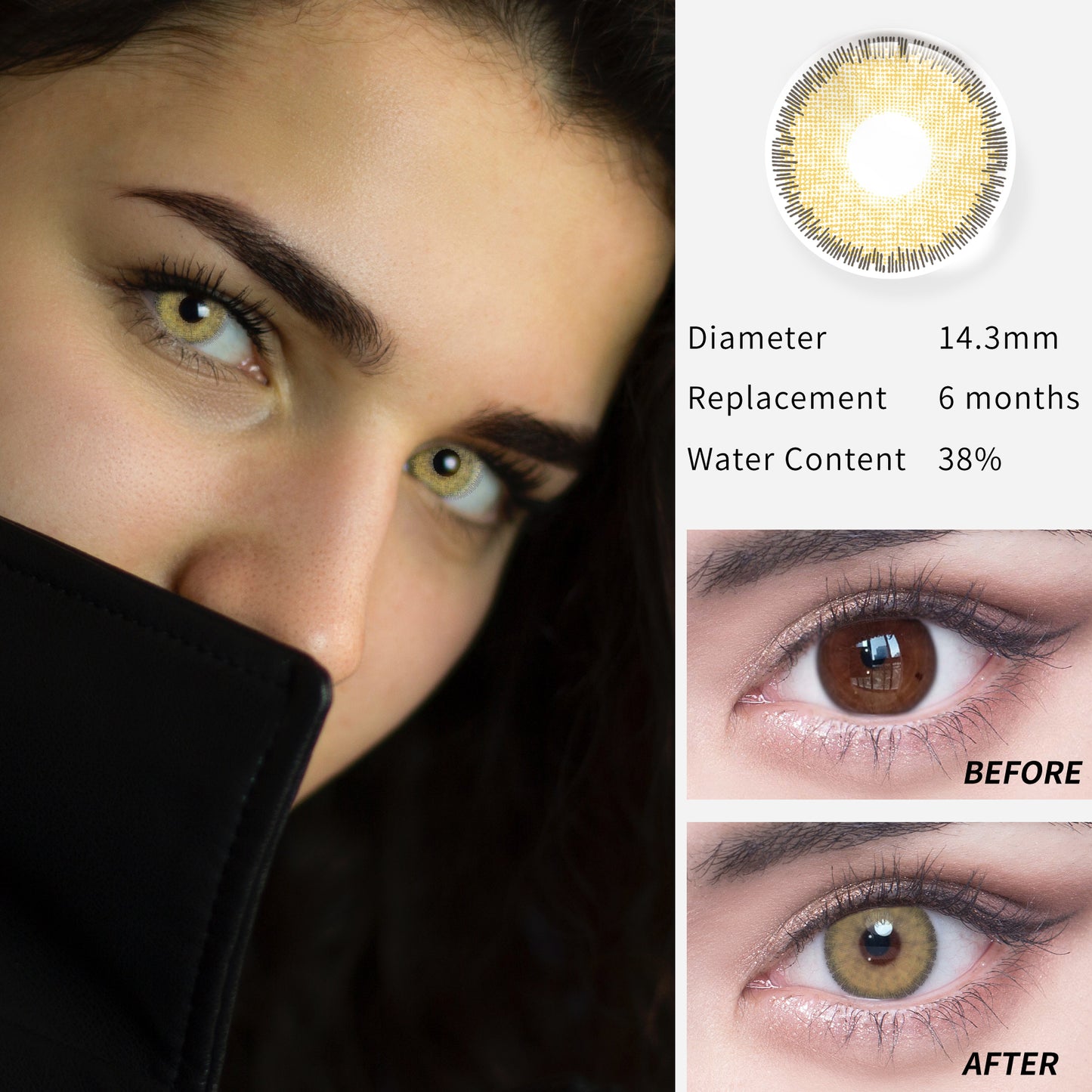 LENTI A CONTATTO CERTIFICATE PER COSPLAY COLORE GIALLO