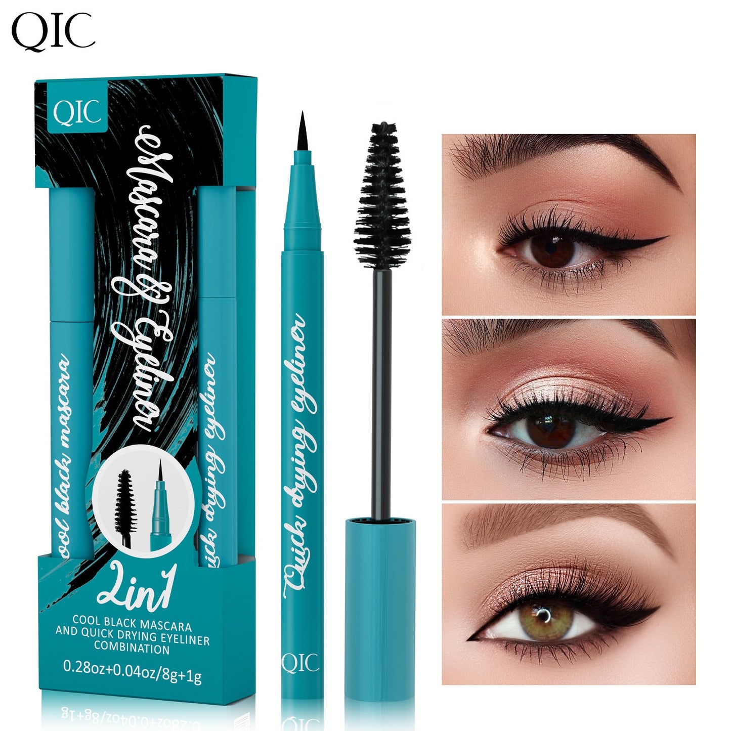 QIC GREEN EYELINER + MASCARA