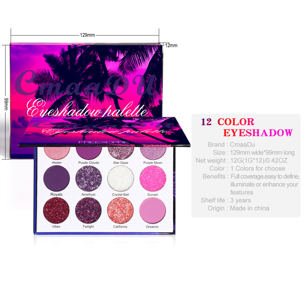 CMAADU PALETTE OMBTETTI GLITTERATI (12 COLORI)