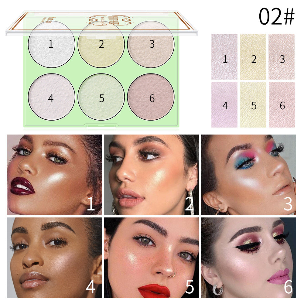 PALETTE DI RIPARAZIONE ILLUMINANTE PERLATA DI 6 COLORI ROMANTIC BEAUTY