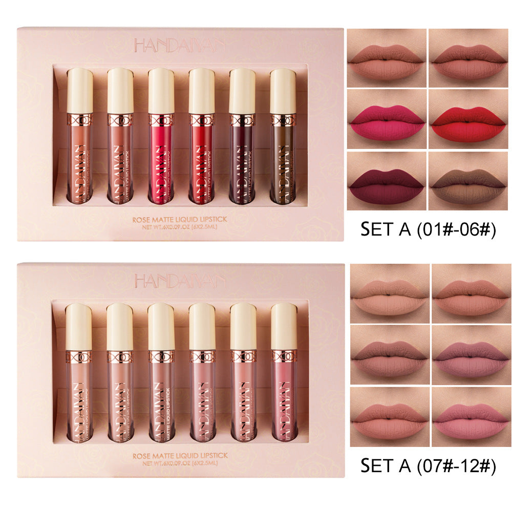 LIQUID LIPSTICK HANDAIYAN 6 MATTE ROSE LIP GLOSS