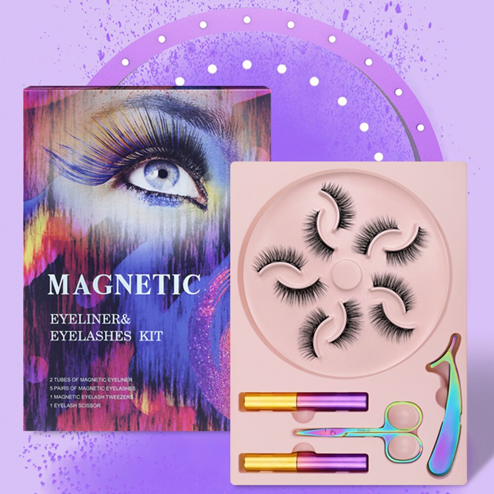 SET CIGLIA FINTE IMPERMEABILI CON 2 EYELINER FORBICE E ACCESSORI FATTI A MANO