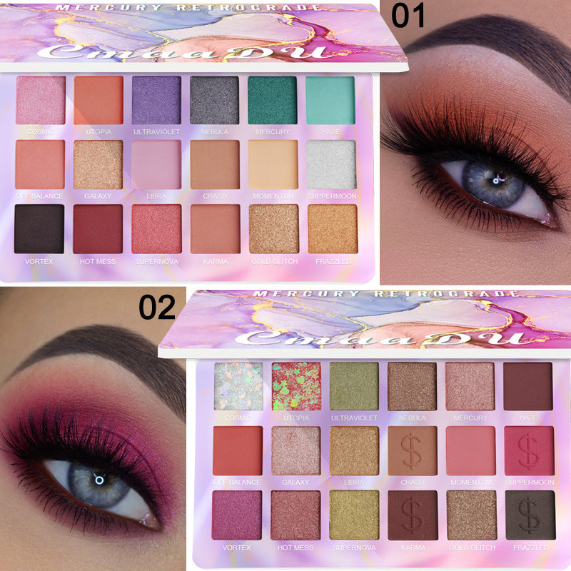 PALETTE DI OMBRETTI CMAADU 18 COLORI OPACHI E GLITTER METALLICI