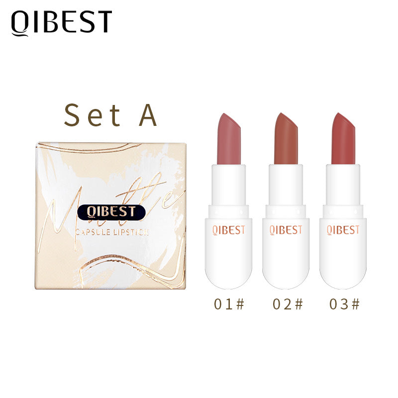 QIBEST MINI CAPSULE ROSSETTO SET VELLUTO OPACO