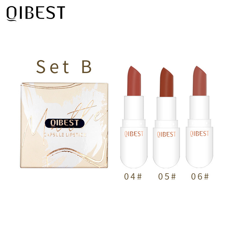 QIBEST MINI CAPSULE ROSSETTO SET VELLUTO OPACO