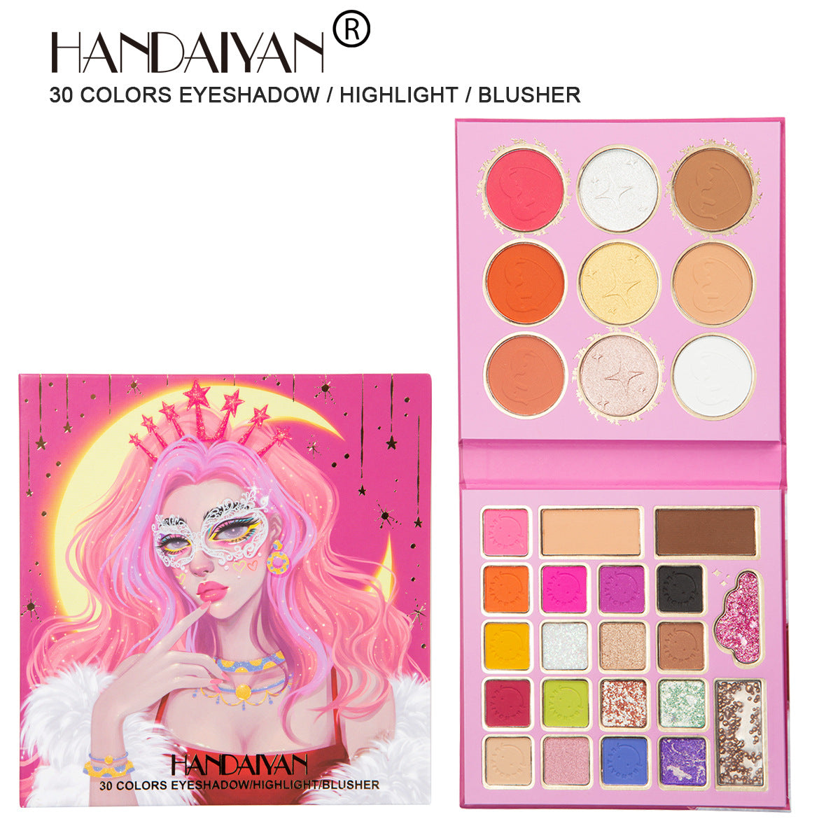 PALLETTE OMBRETTI HANDAIYAN QUEEN MASK 30 COLORI