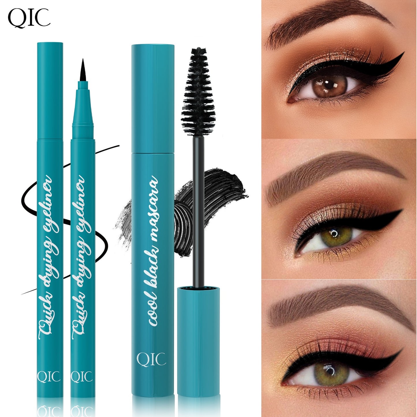 QIC GREEN EYELINER + MASCARA