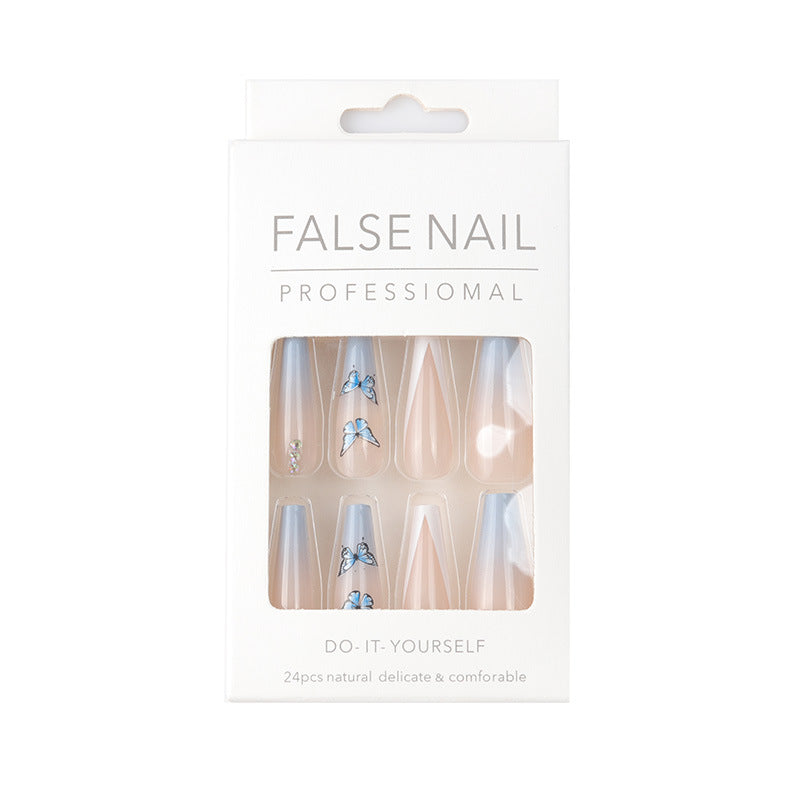 SET UNGHIE PRESS ON BLU CON COLLA E ADESIVI