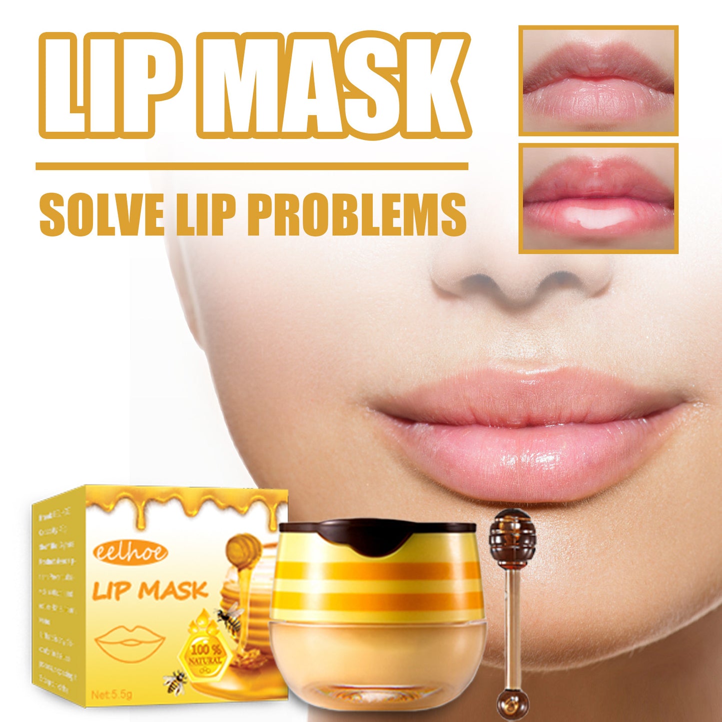 LIP MASK PER LABBRA AL MIELE NATURALE CON PENNELLO