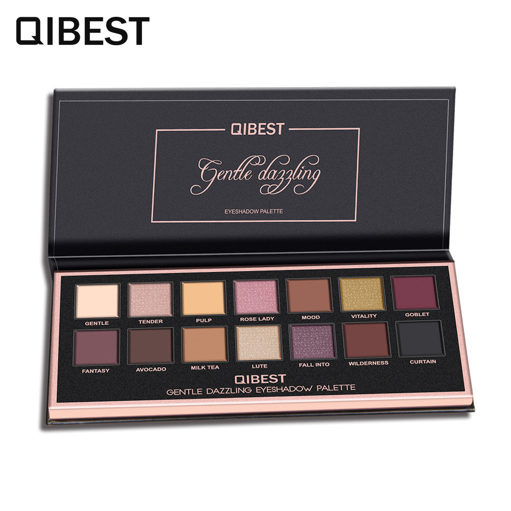 QIBEST 14 COLORI PALETTE DI OMBRETTI PERLESCENTI OPACHI