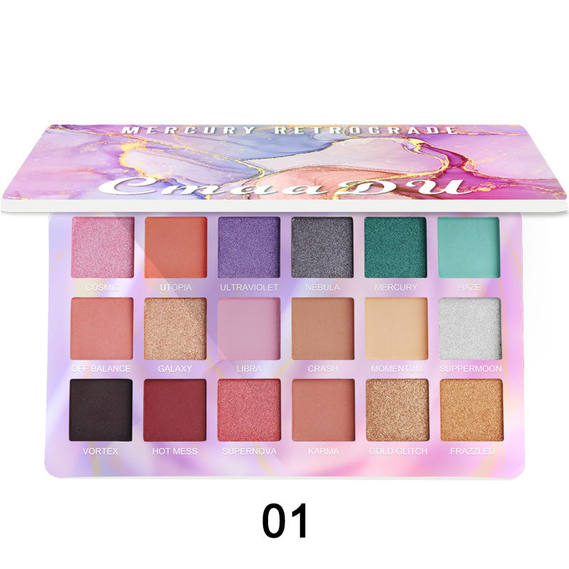 PALETTE DI OMBRETTI CMAADU 18 COLORI OPACHI E GLITTER METALLICI