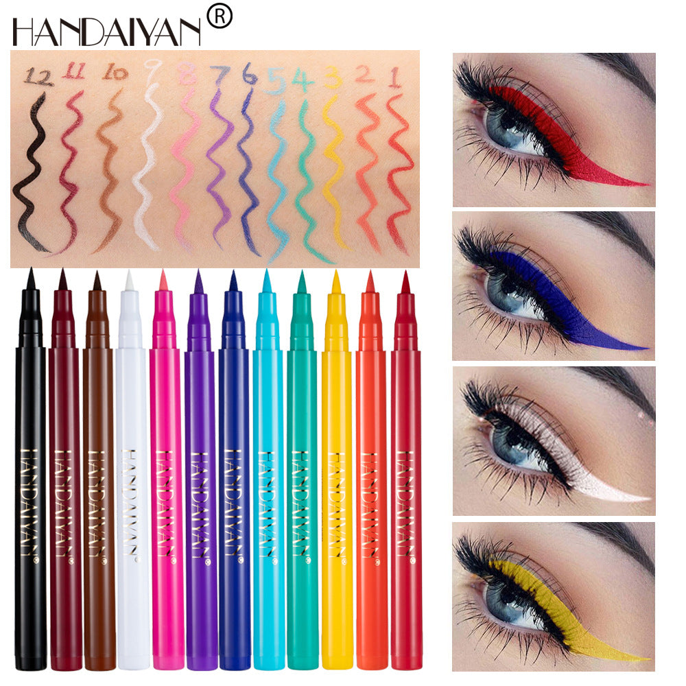 SET EYELINER COLORATO OPACO HANDAIYAN 12 COLORI