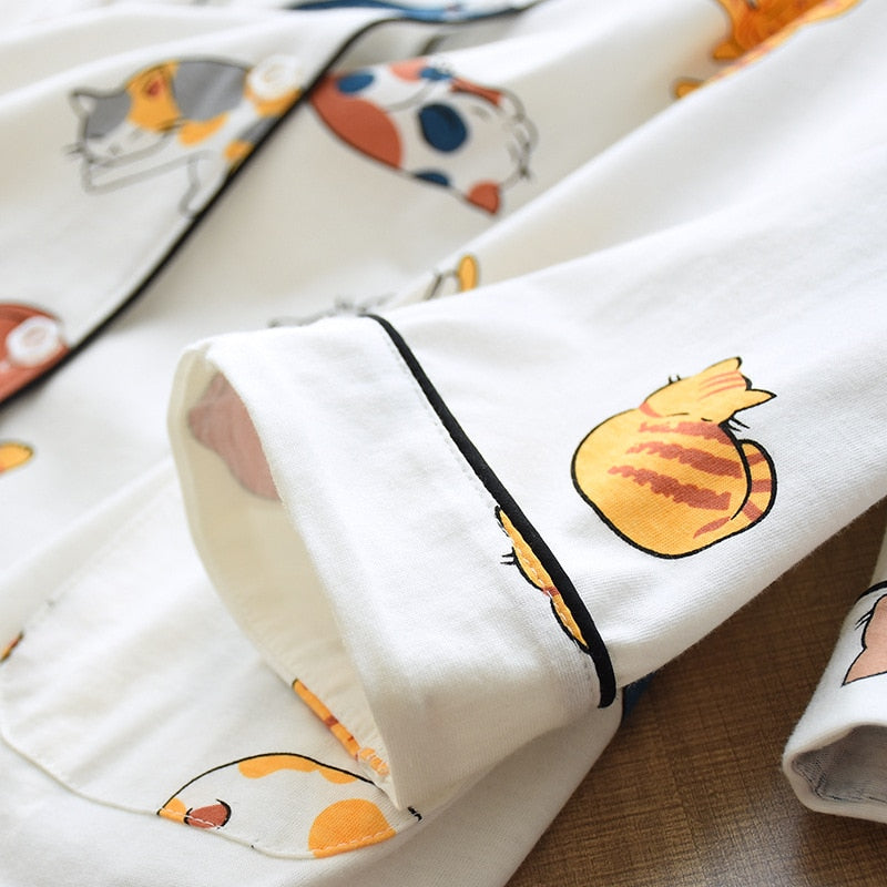 PIGIAMA CUTE CAT PRINT CARTOON