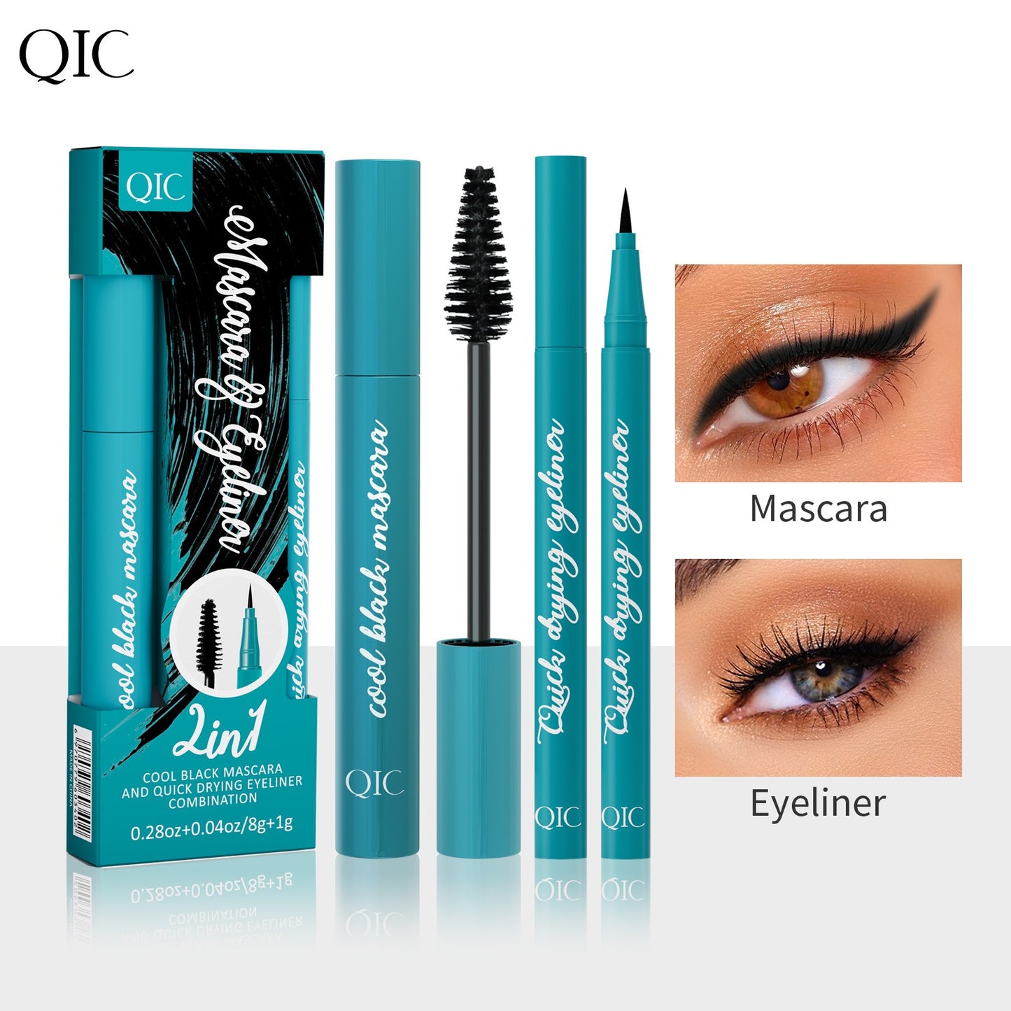 QIC GREEN EYELINER + MASCARA