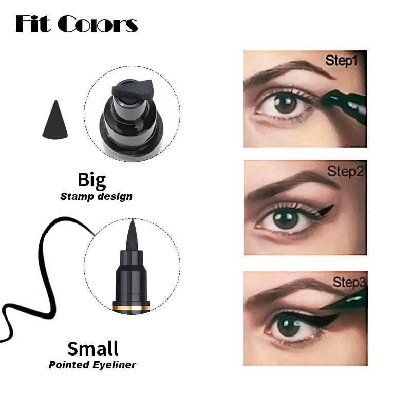 EYELINER CON GUARNIZIONE AD ALA TRIANGOLARE A DOPPIA TESTA IMPERMEABILE