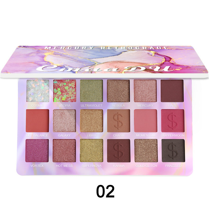 PALETTE DI OMBRETTI CMAADU 18 COLORI OPACHI E GLITTER METALLICI
