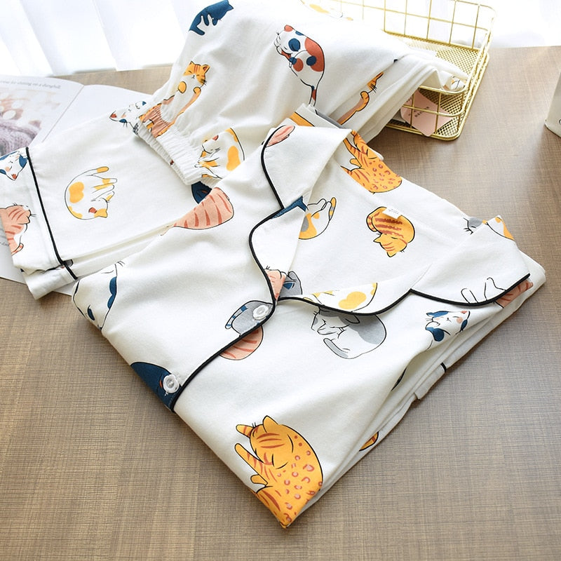 PIGIAMA CUTE CAT PRINT CARTOON