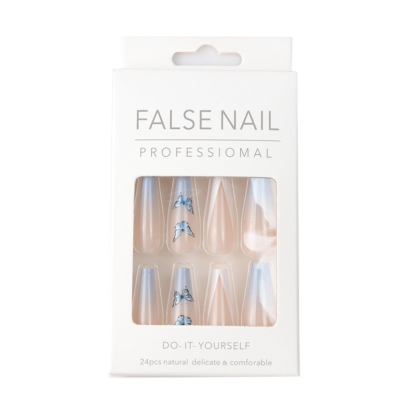 SET UNGHIE PRESS ON BLU CON COLLA E ADESIVI