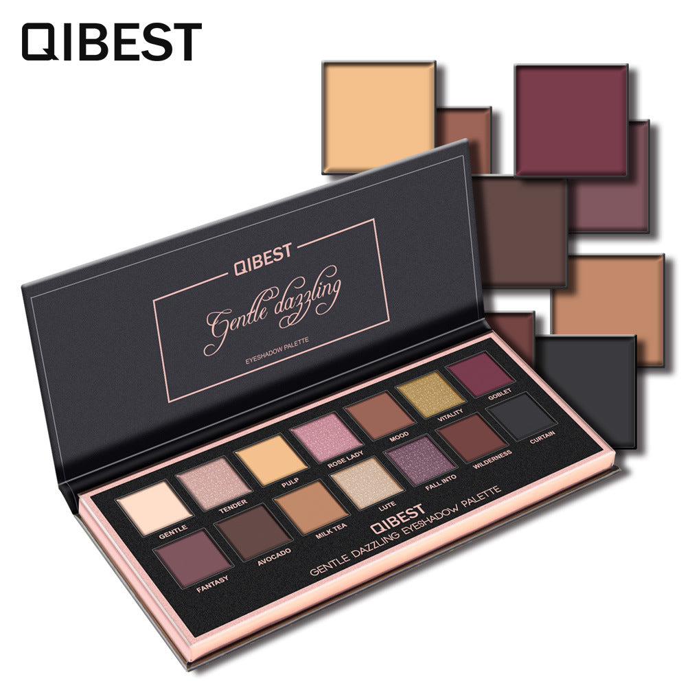 QIBEST 14 COLORI PALETTE DI OMBRETTI PERLESCENTI OPACHI