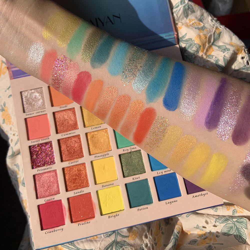 HANDAIYAN OMBRETTI CON GLITTER OPACHI PERLESCENTI. PALETTE DA 30 COLORI ARCOBALENO FANTASY