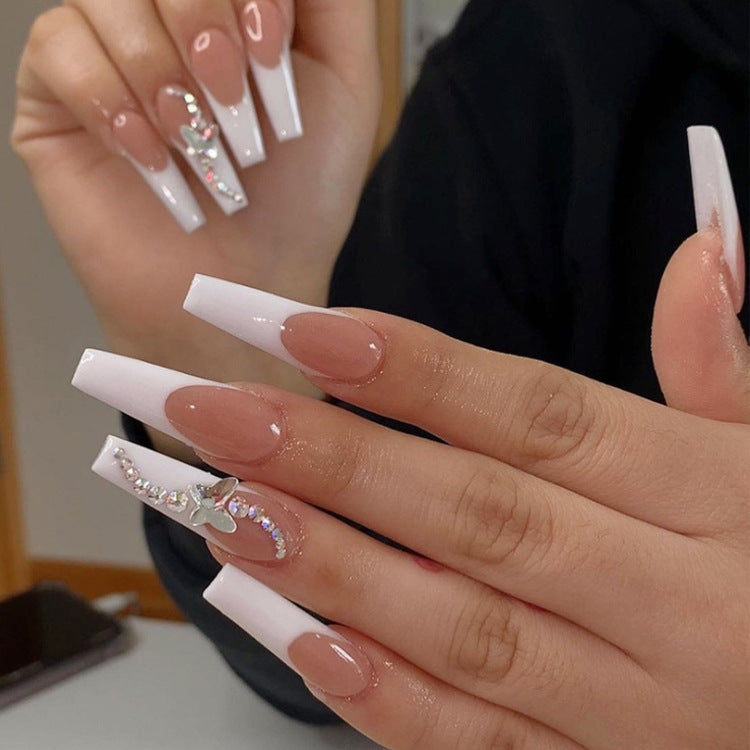 PRESS ON MANICURE FRENCH BALLET MANICURE CON COLLA