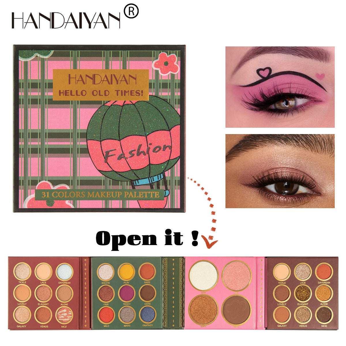 PALETTE DI OMBRETTI HANDAIYAN 31 COLORI + BLUSH