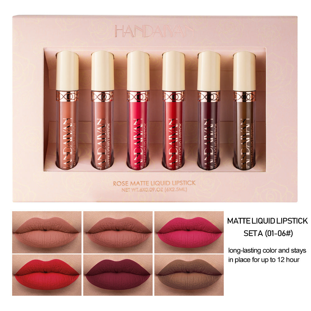 LIQUID LIPSTICK HANDAIYAN 6 MATTE ROSE LIP GLOSS