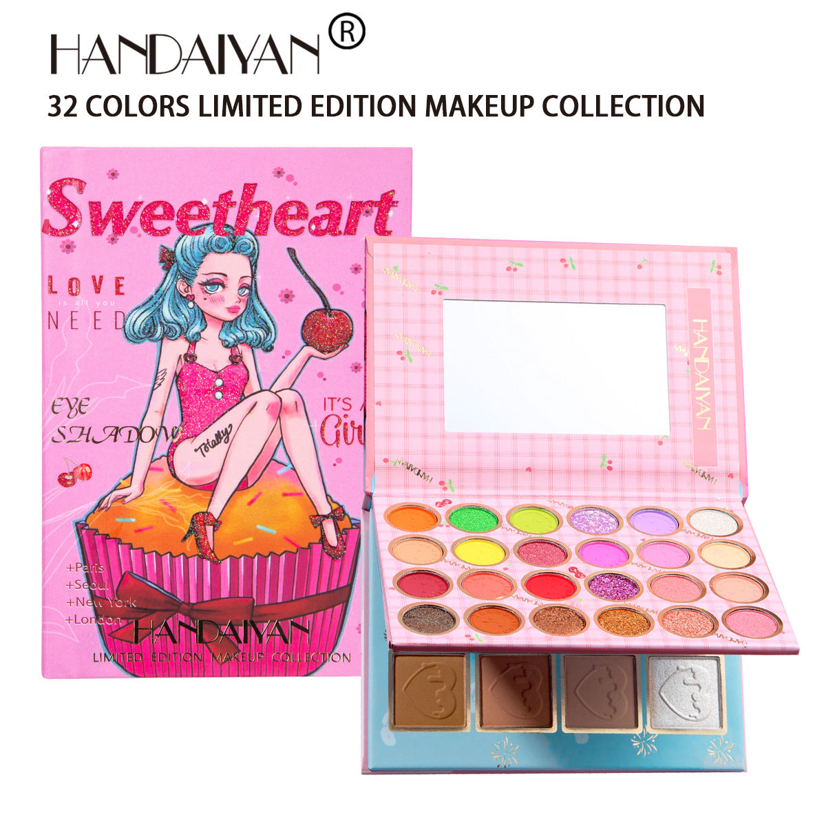 HANDAIYAN PALETTE PER TRUCCO DA 32 COLORI + BLUSH