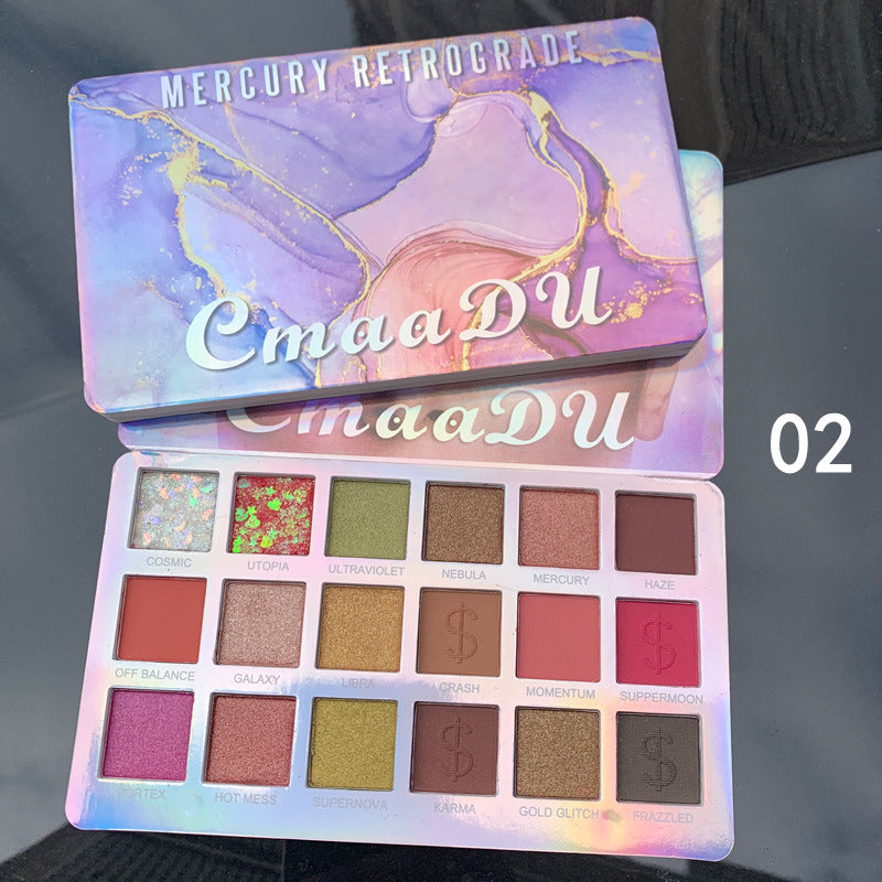 PALETTE DI OMBRETTI CMAADU 18 COLORI OPACHI E GLITTER METALLICI