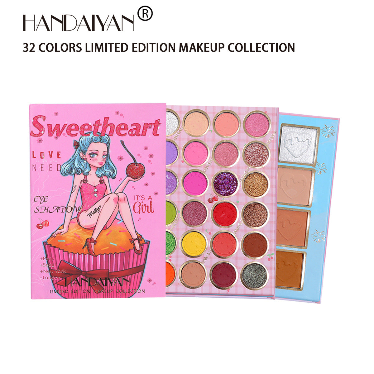 HANDAIYAN PALETTE PER TRUCCO DA 32 COLORI + BLUSH