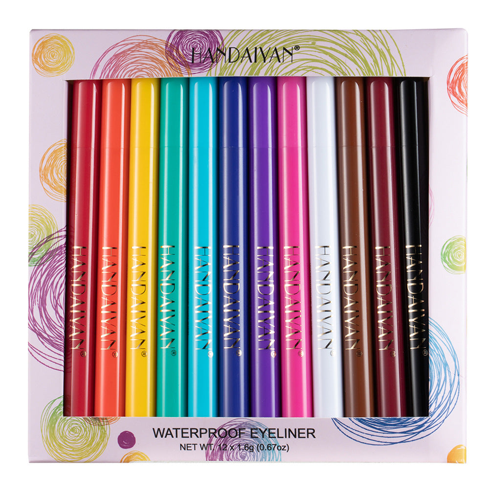 SET EYELINER COLORATO OPACO HANDAIYAN 12 COLORI