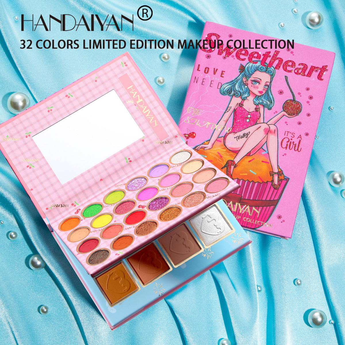 HANDAIYAN PALETTE PER TRUCCO DA 32 COLORI + BLUSH