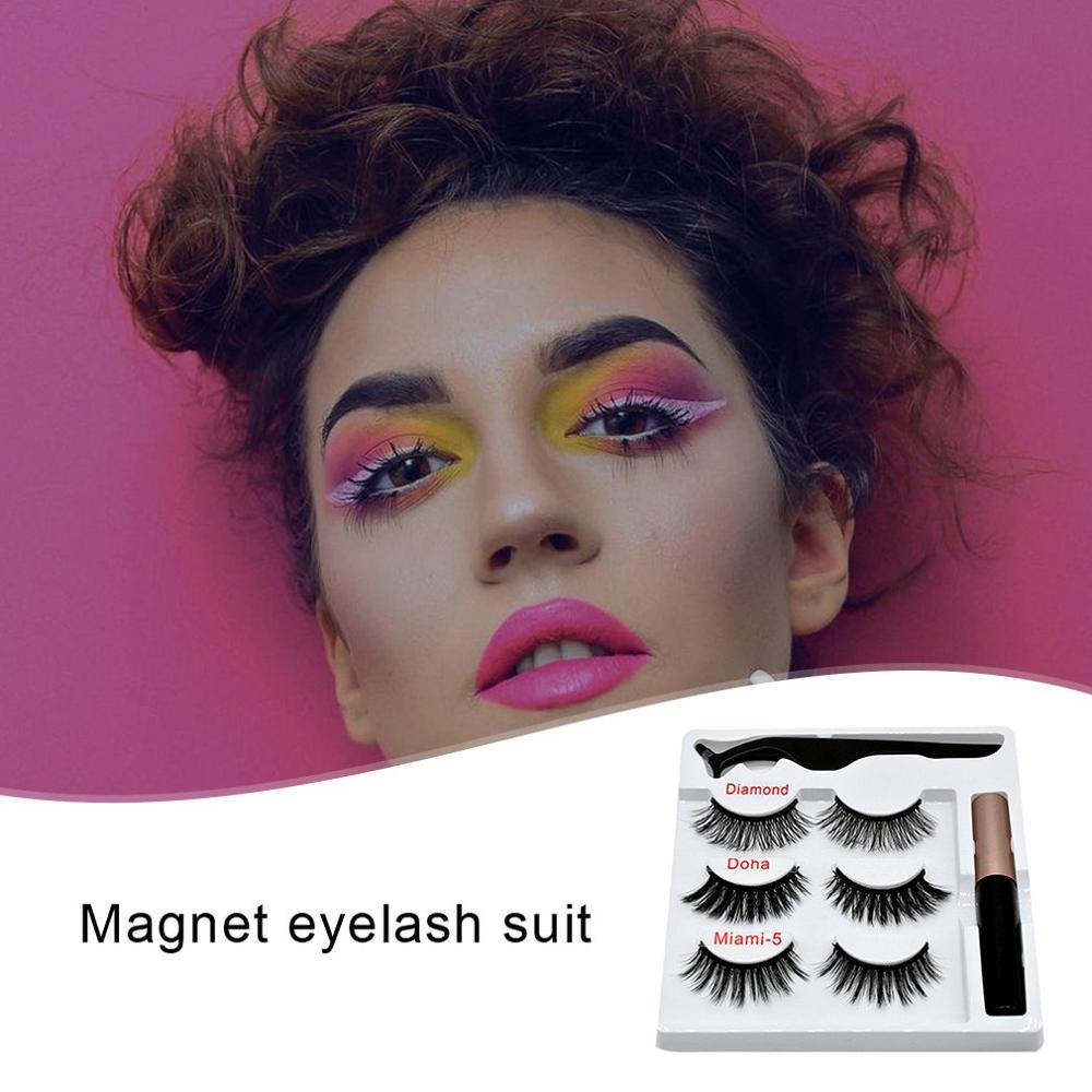 SET CIGLIA FINTE MAGNETICHE CON EYELINER E PINZETTE