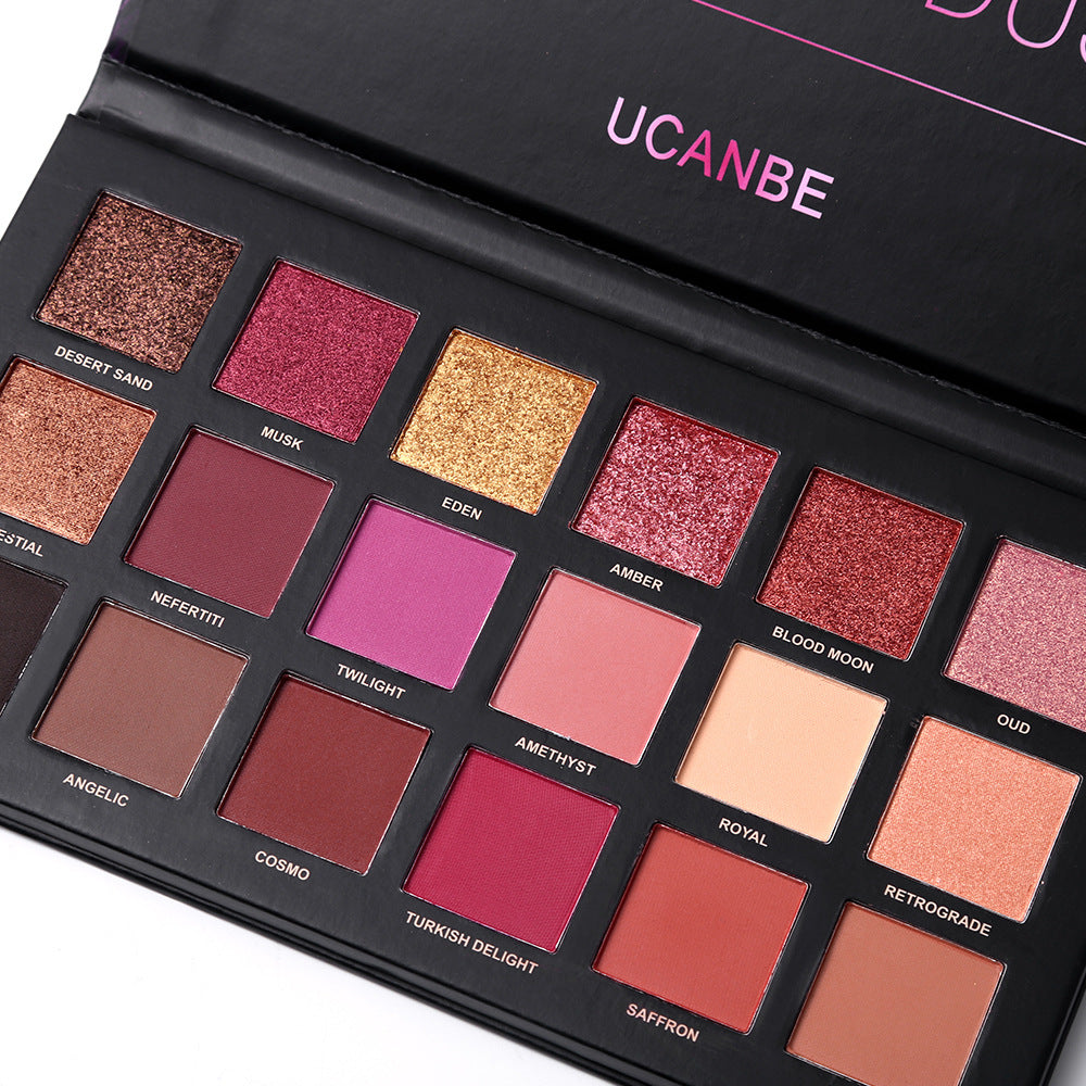 UCANBE NUOVA PALETTE OMBRETTI ORO E ROSA DA 18 COLORI