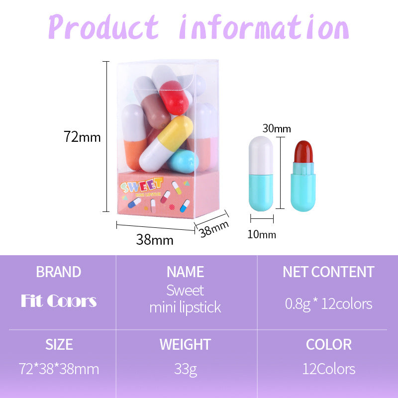FIT COLORS ROSSETTO OPACO MINI PILL DA 12 COLORI