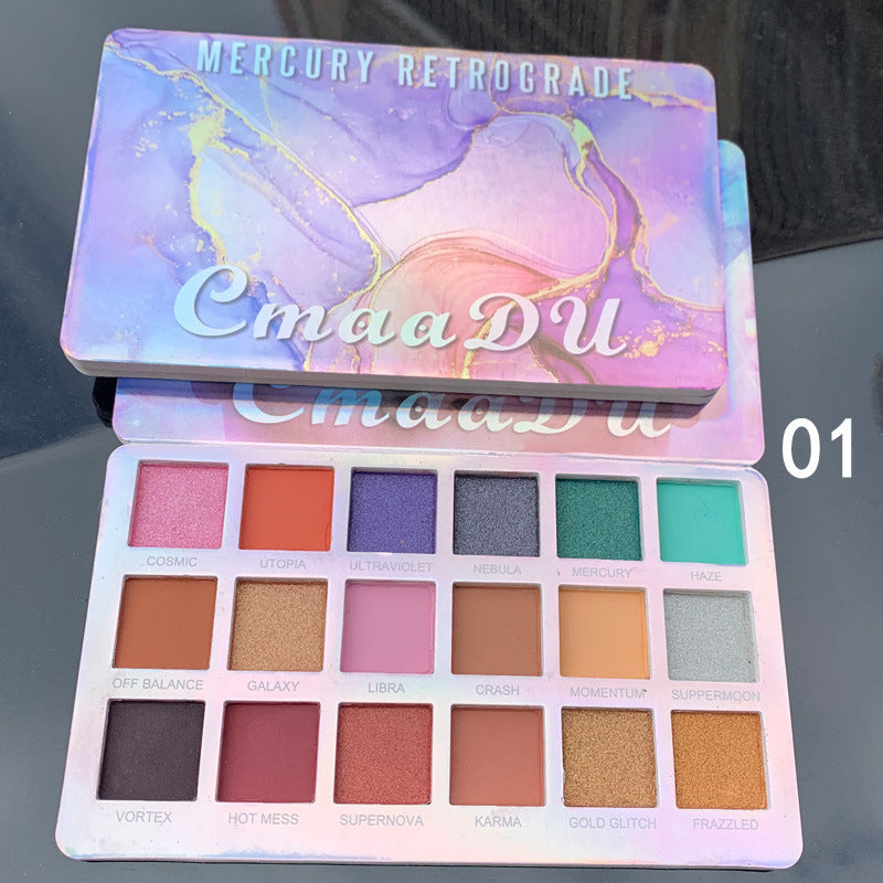 PALETTE DI OMBRETTI CMAADU 18 COLORI OPACHI E GLITTER METALLICI