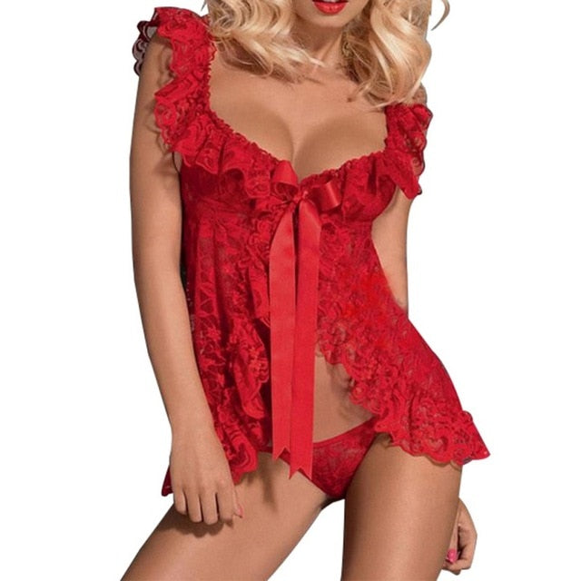 ABITO DA NOTTE SEXY IN LINGERIE DI PIZZO + MUTANDINE SEXY