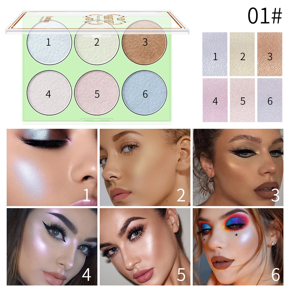 PALETTE DI RIPARAZIONE ILLUMINANTE PERLATA DI 6 COLORI ROMANTIC BEAUTY